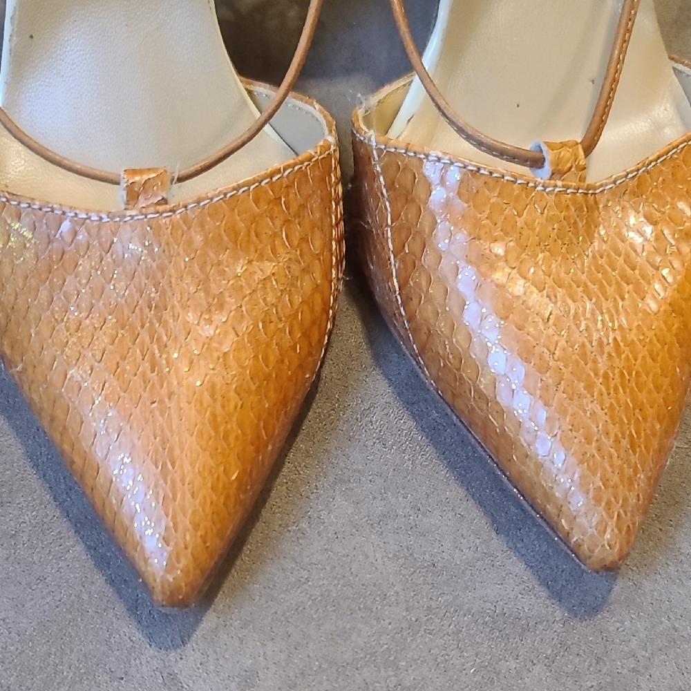 Napoleoni Tan Strappy Women's Heels - Picture 7 of 7